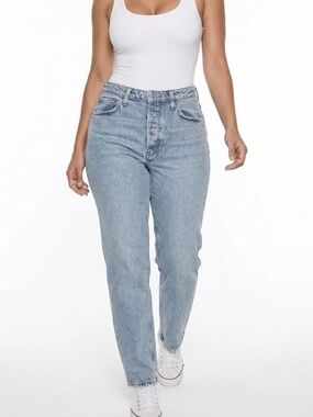 Abercrombie & Fitch Dad High Rise Jeans Women 27 4s Light Wash Curve Love Denim